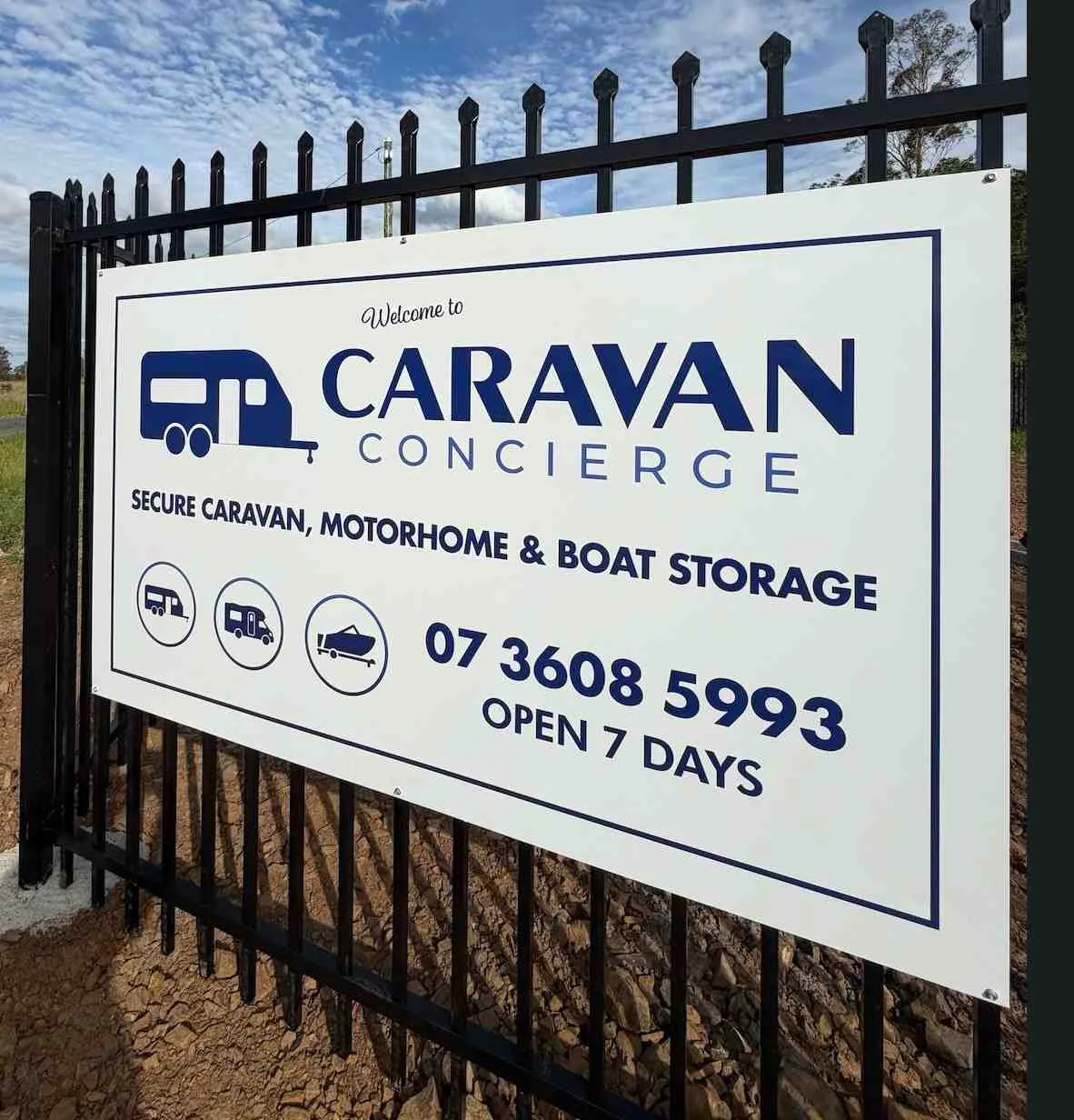 Front gate and security fencing at Caravan Concierge