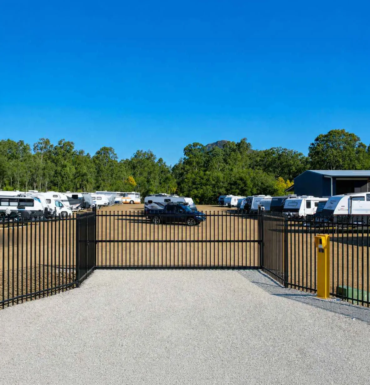Caravans stored at Caravan Concierge
